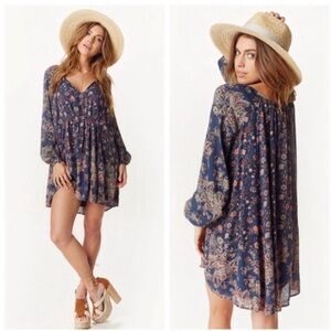 Free People Blue Floral Mini Dress